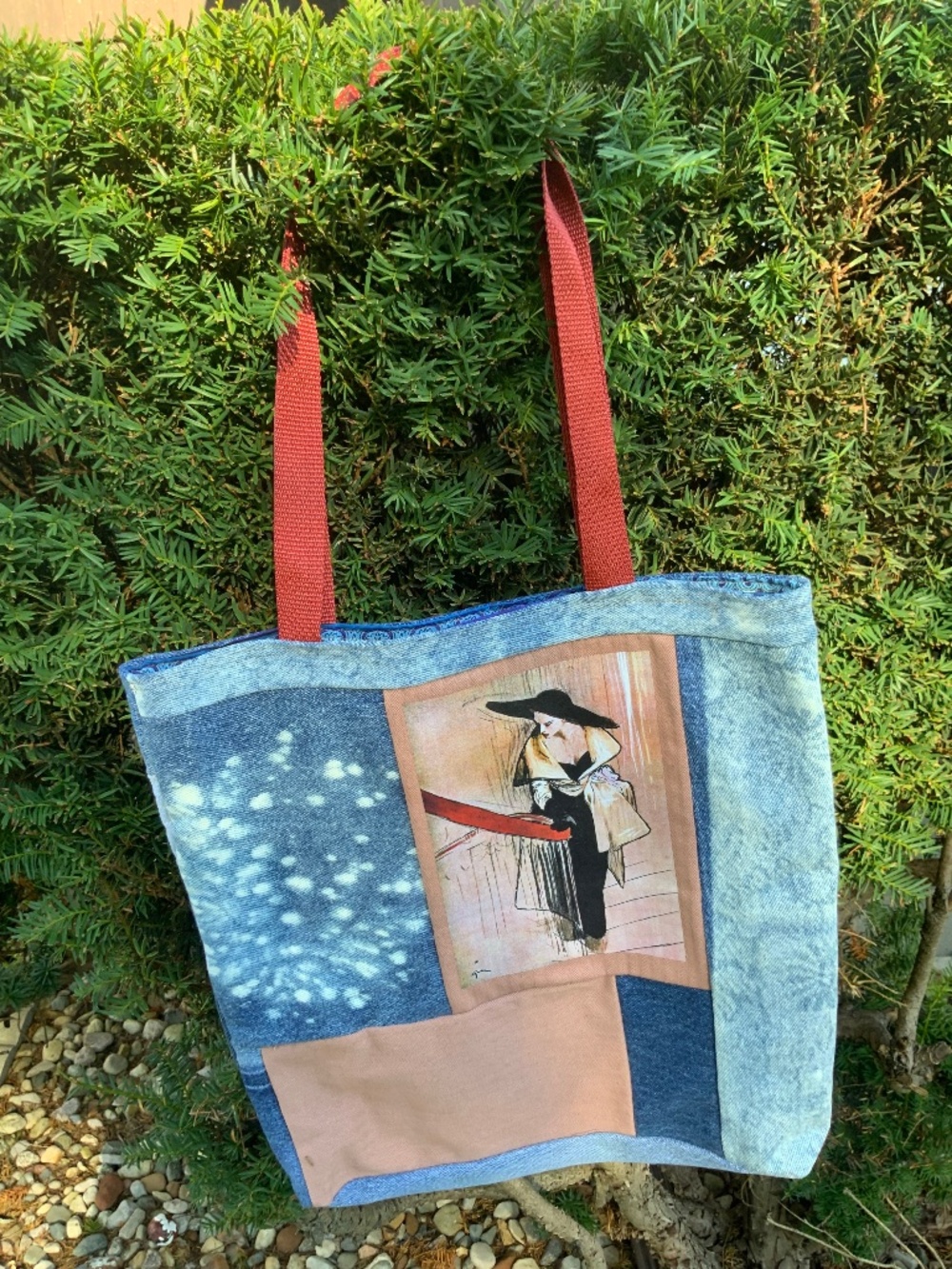 Art nouveau scrap Jean bag